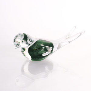 Miniurne Vogel aus Kristallglas - grün, GU301K